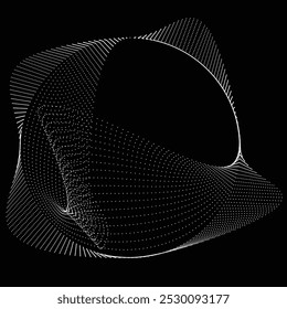 Pontos na forma blob . Forma arredondada pontilhada Ilustração vetorial . Muitos meios-tons formam um anel . Elemento de design . Vários pontos de meio-tom formando moldura redonda . Forma de bolha líquida.Arte pontual geométrica abstrata 