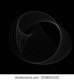 Pontos na forma blob . Girar pontos círculos Ilustração de vetor . Muitos meios-tons formam um anel . Elemento de design . Vários pontos de meio-tom formando moldura redonda . Forma de bolha líquida.Arte pontual geométrica abstrata 