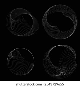 Pontos na forma blob . Girar pontos círculos Ilustração de vetor . Muitos meios-tons formam um anel . Elemento de design . Vários pontos de meio-tom formando moldura redonda . Forma de bolha líquida.Arte pontual geométrica abstrata 