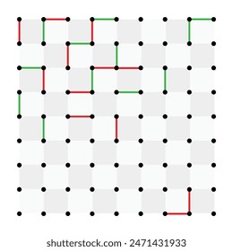 Dots and boxes note book game, kids activity notebook page practice, time pass kids game