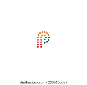 Dots, Bubble Letter P logo icon design template elements.
