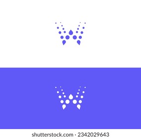 Dots, Bubble Letter W, WW Logo Design Vektorgrafik Design Editable Größe EPS10.