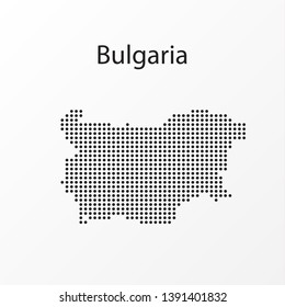 Dots Bulgaria Vector Geographical Map