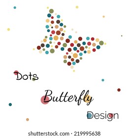 Dots butterfly colour template design