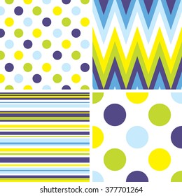 Dots, chevron and Striped pattern suitable for wrapping, wallpaper, backgrounds