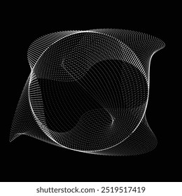 Pontos em forma de círculo . Forma arredondada pontilhada Ilustração vetorial . Muitos meios-tons formam um anel . Elemento de design . Vários pontos de meio-tom formando moldura redonda . Ponto geométrico abstrato .