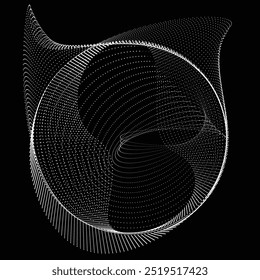 Pontos em forma de círculo . Forma arredondada pontilhada Ilustração vetorial . Muitos meios-tons formam um anel . Elemento de design . Vários pontos de meio-tom formando moldura redonda . Ponto geométrico abstrato .