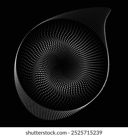 Pontos em forma de círculo . Forma arredondada pontilhada Ilustração vetorial . Muitos meios-tons formam um anel . Elemento de design . Vários pontos de meio-tom formando moldura redonda . Ponto geométrico abstrato .