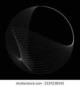 Pontos em forma de círculo . Forma arredondada pontilhada Ilustração vetorial . Muitos meios-tons formam um anel . Elemento de design . Vários pontos de meio-tom formando moldura redonda . Ponto geométrico abstrato 