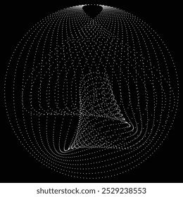 Pontos em forma de círculo . Forma arredondada pontilhada Ilustração vetorial . Muitos meios-tons formam um anel . Elemento de design . Vários pontos de meio-tom formando moldura redonda . Ponto geométrico abstrato 