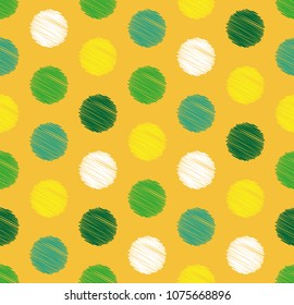 Dots circle geometric seamless pattern, summer and spring color background. Creative luxury candy style. Print for design cloth, clothing, tie, shirt, dress, wrap, wrapper web cover website