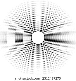 Dots circle pattern, color halftone background.
