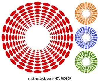 Dots, circles circular motif, element. Vector illustration.
