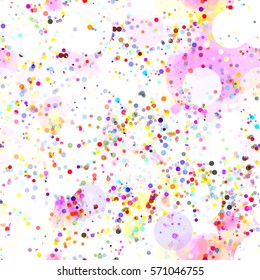 Dots and circles like blots. Splatter vector background. Abstract seamless texture