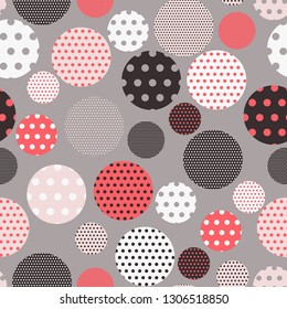dots circles seamless tile in brown red shades