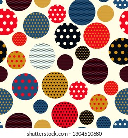 dots circles seamless tile in red gold shades