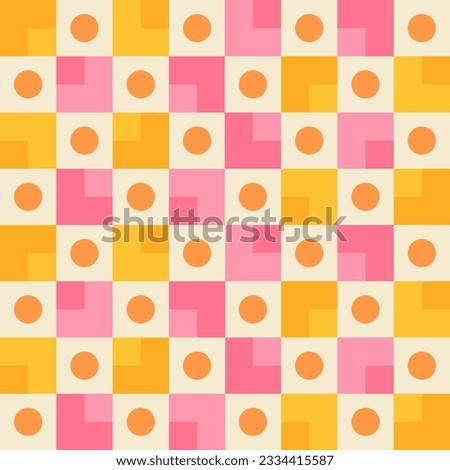 Dots in circles vintage pink orange beige