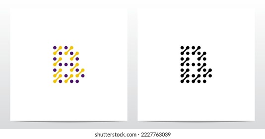 Buchstaben Logo-Design B für Punkte mit mehreren Linien