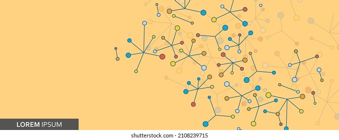Dots with connections lines. Color molecular lines. Concept vector polygonal triangle