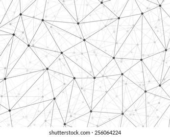 Dots with connections, triangles light background