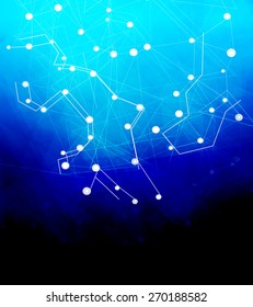 Dots with connections, triangles light background