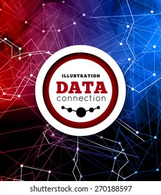 Dots with connections, triangles light background