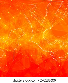 Dots with connections, triangles light background