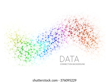Dots with connections, triangles light background