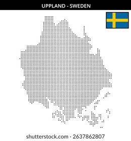 Dots create a pixelated representation of Uppland