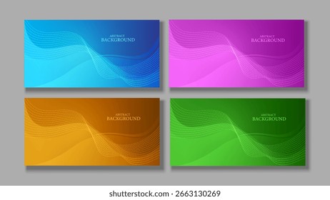 Líneas de curva de puntos Patrones Decoración Geométrica Digital Moderno Colorido Diseños de portada, fondos y tarjetas de Ilustración vectorial.