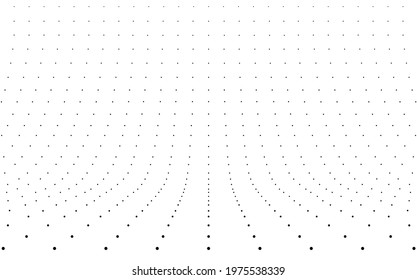 Dots curved background empty in
perspective, vector illustration.