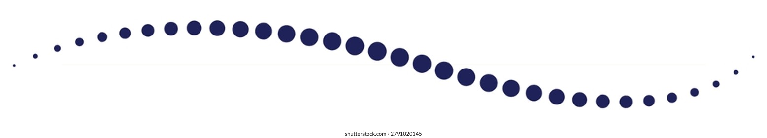 Dots curved sound wave line design element
