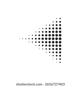 Dots Decreased from one corner to another Solid Flat Vector Icon Isolated on White Background.

