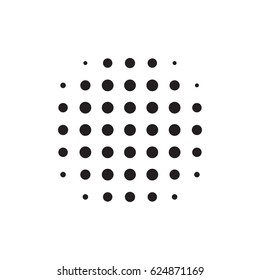 Dots Design Element. Abstract circular halftone shape. Vector illustration.