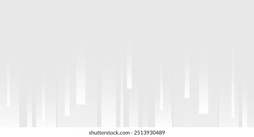 Pontos Tecnologia Digital Cinza Luz Vetor Fundo. Inteligência Artificial conceito de código de dados abstratos. Ilustração de Fundo de Grão de Textura de Chuva Branca