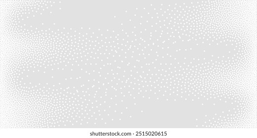 Dots Digital Technology Grey Light Vector Background. Artificial Intelligence Abstract Data Code Concept. White Wavy Gritty Texture Grain Backdrop Illustration