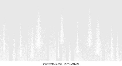 Dots Digital Technology Grey Light Vector Background. Artificial Intelligence Abstract Data Code Concept. White Rain Gritty Texture Grain Backdrop Illustration