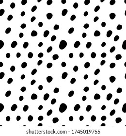 dots doodle seamless black and white background