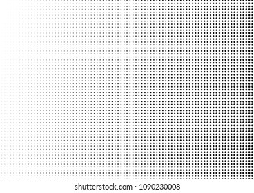 Dots Dotted Halftone Background. Abstract Pop-art Overlay. Black and White Backdrop. Vintage Distressed Texture. Vector illustration