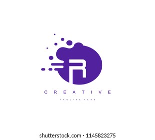 Dots Fast Element Abstract Letter R Logo Design