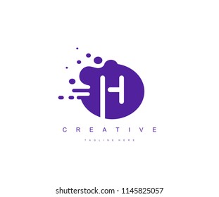 Dots Fast Element Abstract Letter H Logo Design