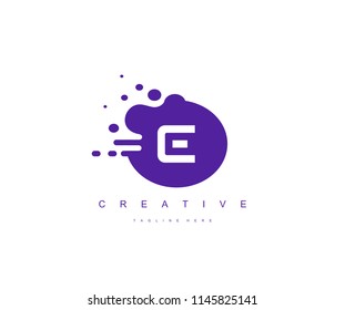 Dots Fast Element Abstract Letter E Logo Design