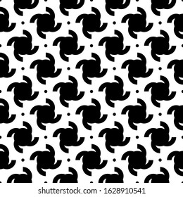 Dots, figures seamless pattern. Geometrical print. Spots, simple shapes ornament. Ethnic wallpaper. Folk background. Tribal backdrop. Vector artwork. Digital paper, textile print, abstract image.