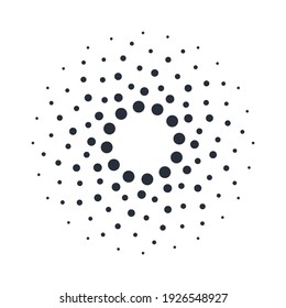  The dots fly in different directions. Outbreak.Vector icon isolated on white background.