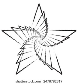 Dots form a star. black on white Decorative graphic elements