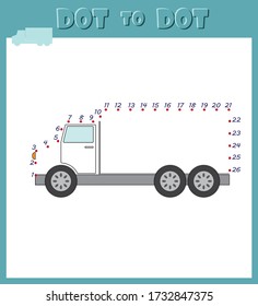 Dots to dots game with numbers, Connect the dots picture puzzle and coloring page, fun activity pages for preschool and kindergarten