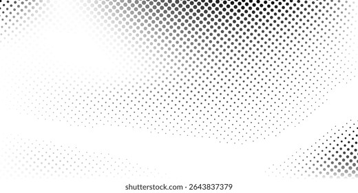 Plano de fundo de gradiente de pontos. Textura de ruído de grão desbotado. Papel de parede de areia branca e preta. Fundo retrô pixelado. moderno