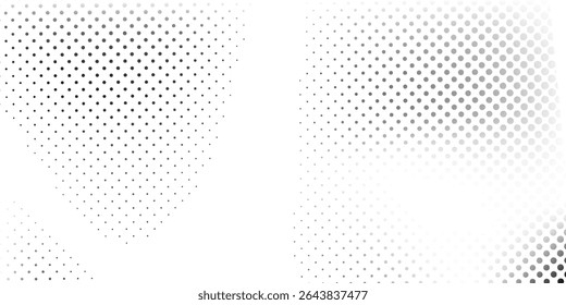 Fondo de degradado de puntos. Textura de ruido de grano desvanecido. Fondo de pantalla de arena blanco y negro. Fondo pixelado retro. moderno simple