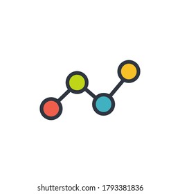 Dots graph icon. business diagram chart symbol. Stock vector illustration isolated on white background.