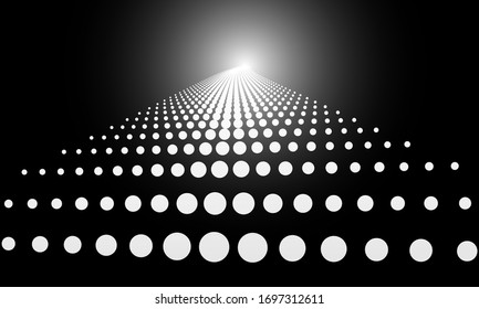 dots halftone background as way to horizon